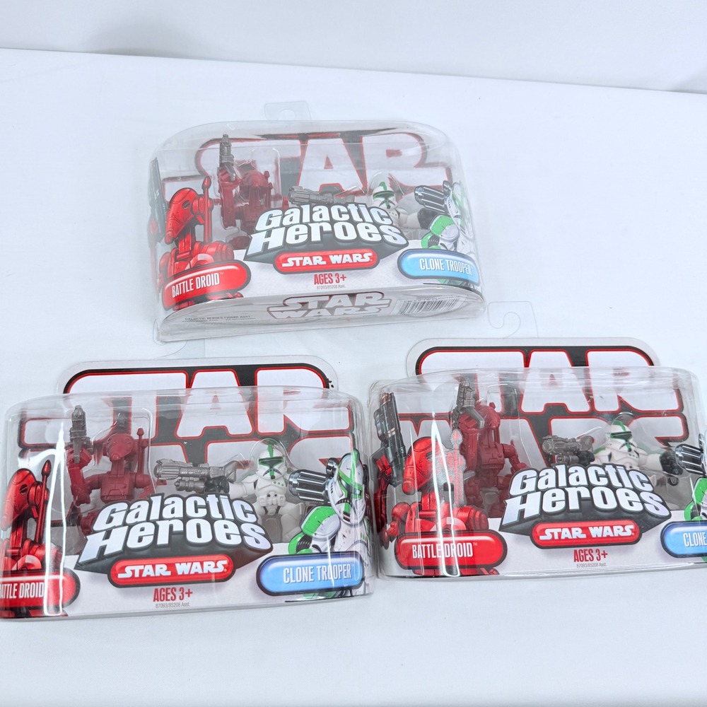 Star Wars Galactic Heroes Battle Droid & Clone Trooper Hasbro 3 Sets 87093/85208